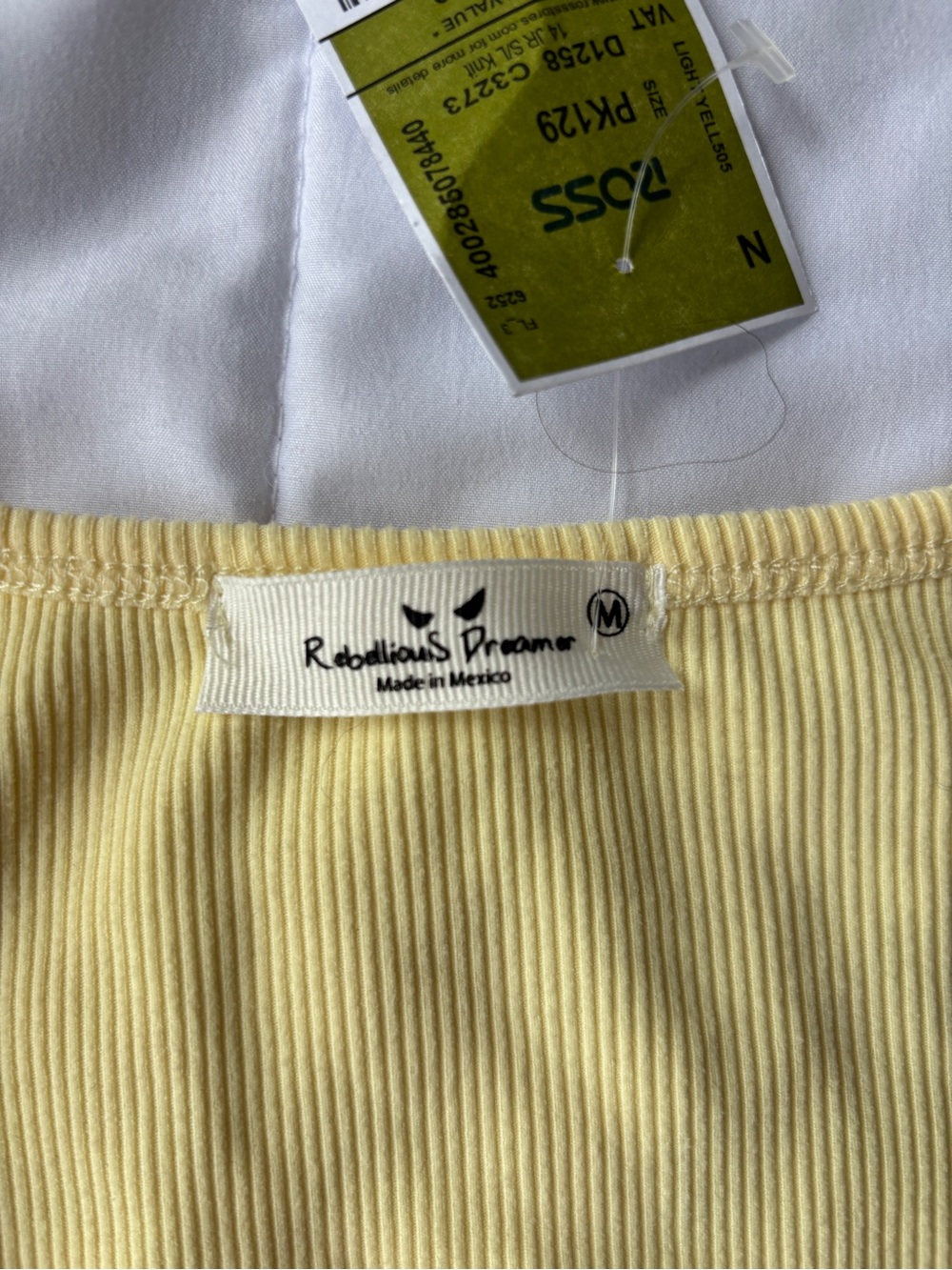 Rebellious Dreamer Pale Yellow Ribbed Button-Front Tank - Picture 2 of 2
